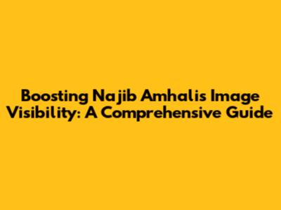 Boosting Najib Amhali's Image Visibility: A Comprehensive Guide
