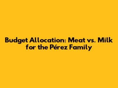 Budget Allocation: Meat vs. Milk for the Pérez Family