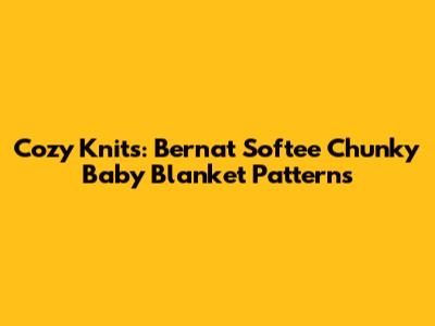 Cozy Knits: Bernat Softee Chunky Baby Blanket Patterns