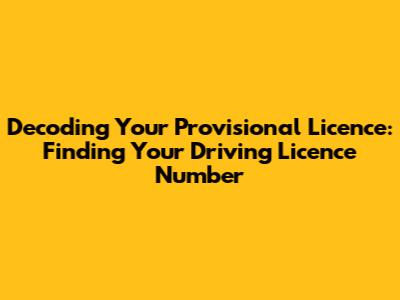 Decoding Your Provisional Licence: Finding Your Driving Licence Number