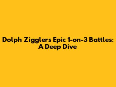 Dolph Ziggler's Epic 1-on-3 Battles: A Deep Dive