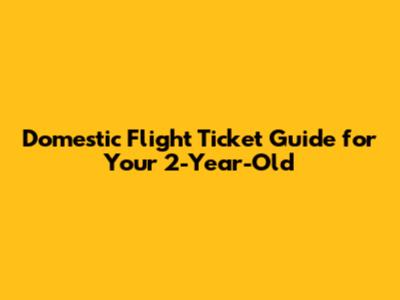 Domestic Flight Ticket Guide for Your 2-Year-Old