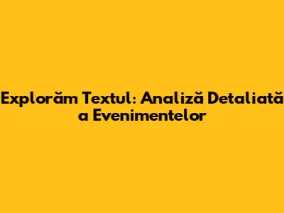 Explorăm Textul: Analiză Detaliată a Evenimentelor