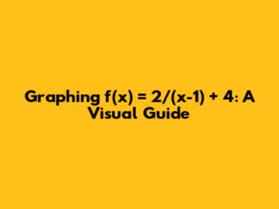 Graphing f(x) = 2/(x-1) + 4: A Visual Guide