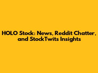 HOLO Stock: News, Reddit Chatter, and StockTwits Insights