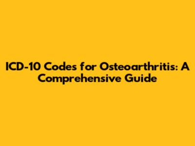 ICD-10 Codes for Osteoarthritis: A Comprehensive Guide