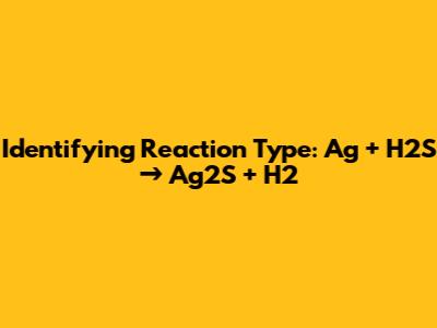 Identifying Reaction Type: Ag + H2S → Ag2S + H2