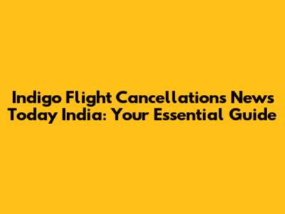 Indigo Flight Cancellations News Today India: Your Essential Guide