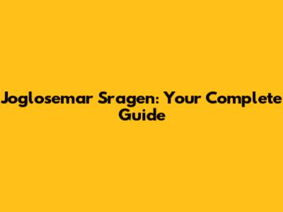 Joglosemar Sragen: Your Complete Guide