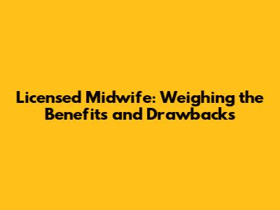 Licensed Midwife: Weighing the Benefits and Drawbacks