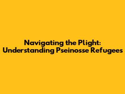 Navigating the Plight: Understanding Pseinosse Refugees