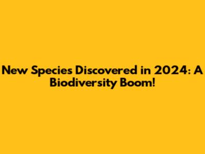New Species Discovered in 2024: A Biodiversity Boom!