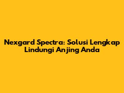 Nexgard Spectra: Solusi Lengkap Lindungi Anjing Anda