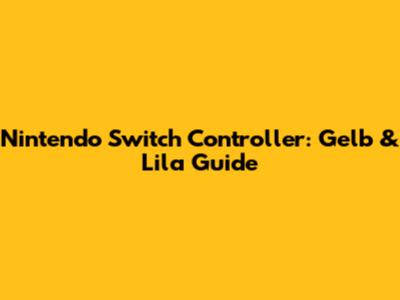 Nintendo Switch Controller: Gelb & Lila Guide