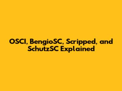 OSCI, BengioSC, Scripped, and SchutzSC Explained