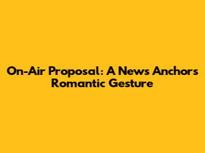 On-Air Proposal: A News Anchor's Romantic Gesture