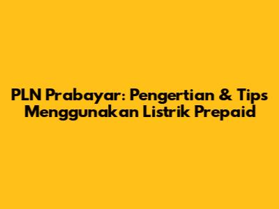 PLN Prabayar: Pengertian & Tips Menggunakan Listrik Prepaid