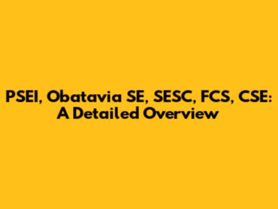 PSEI, Obatavia SE, SESC, FCS, CSE: A Detailed Overview