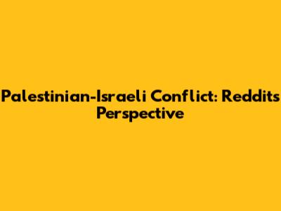 Palestinian-Israeli Conflict: Reddit's Perspective