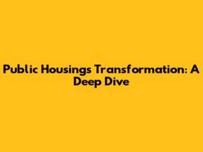 Public Housing's Transformation: A Deep Dive