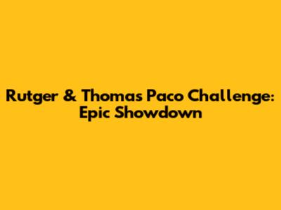 Rutger & Thomas Paco Challenge: Epic Showdown