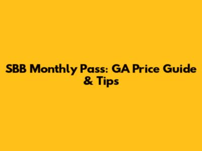 SBB Monthly Pass: GA Price Guide & Tips
