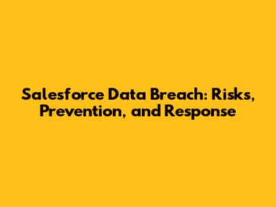 Salesforce Data Breach: Risks, Prevention, and Response