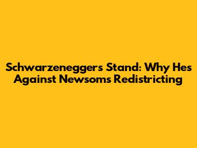Schwarzenegger's Stand: Why He's Against Newsom's Redistricting