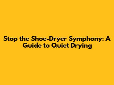 Stop the Shoe-Dryer Symphony: A Guide to Quiet Drying