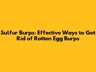 Sulfur Burps: Effective Ways to Get Rid of Rotten Egg Burps