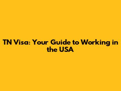 TN Visa: Your Guide to Working in the USA