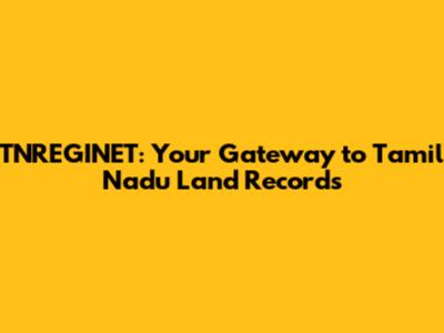 TNREGINET: Your Gateway to Tamil Nadu Land Records