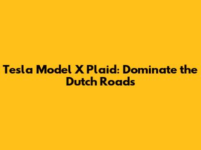 Tesla Model X Plaid: Dominate the Dutch Roads
