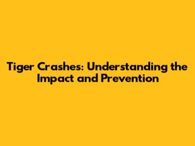 Tiger Crashes: Understanding the Impact and Prevention
