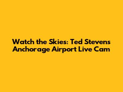 Watch the Skies: Ted Stevens Anchorage Airport Live Cam