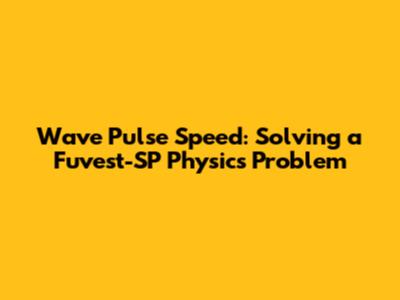 Wave Pulse Speed: Solving a Fuvest-SP Physics Problem