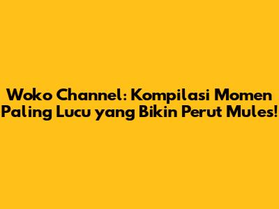 Woko Channel: Kompilasi Momen Paling Lucu yang Bikin Perut Mules!